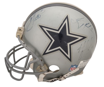 Dallas Cowboys Triplets Signed Helmet With Smith, Aikman and Irvin